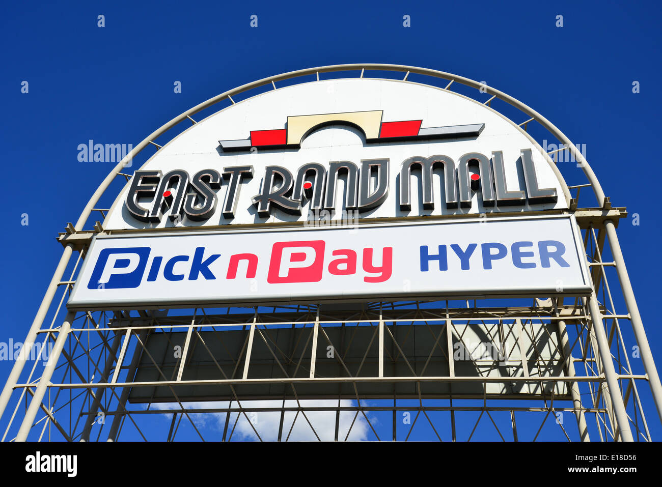 Welcome sign in front of East Rand Mall, Boksburg, East Rand, Gauteng Province, Republic of South Africa Stock Photo
