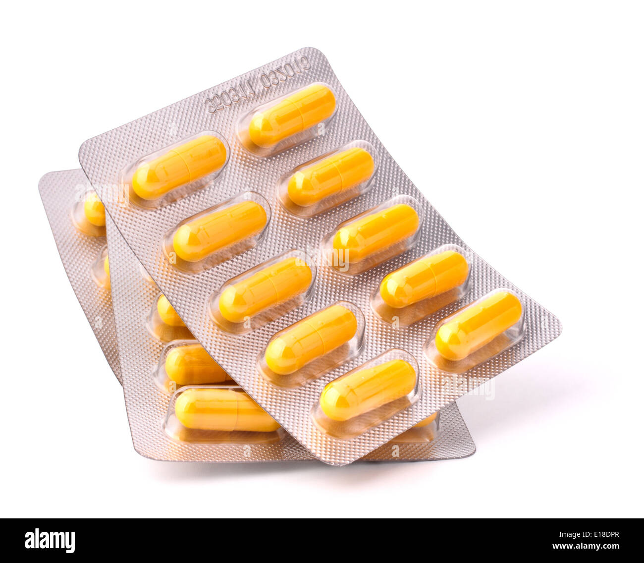 Medicament caplet blister isolated on white background cutout Stock ...