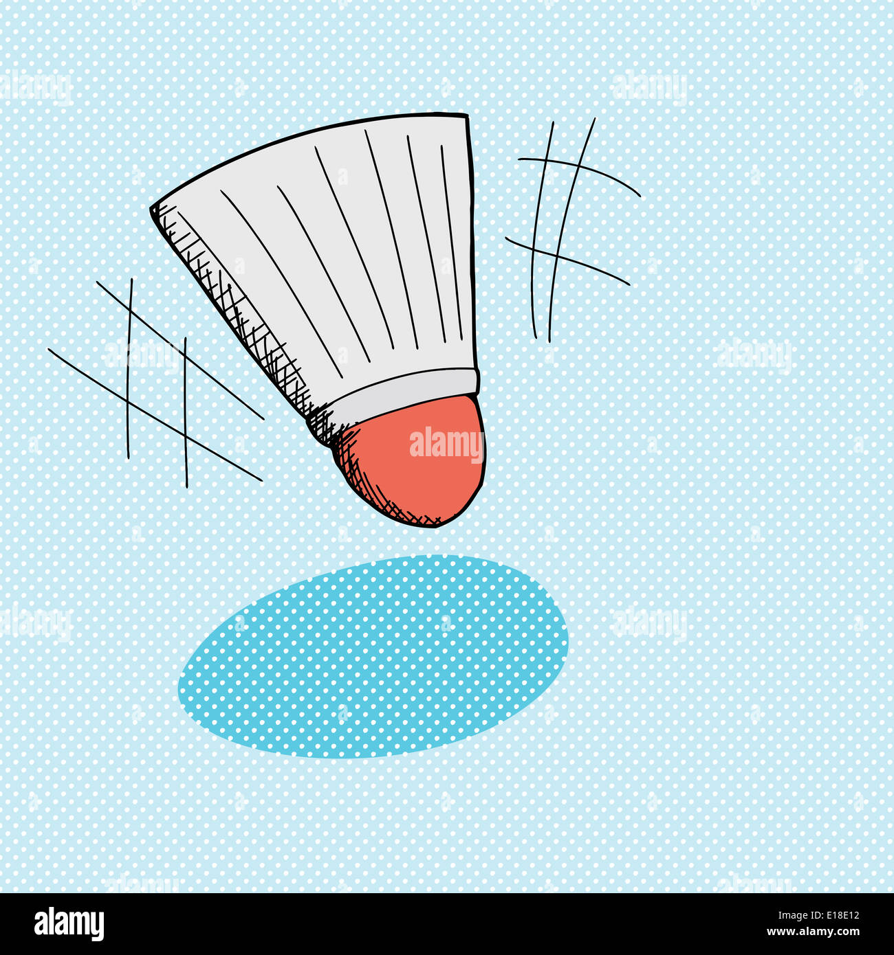 Cartoon of badminton birdie flying over blue background Stock Photo Alamy