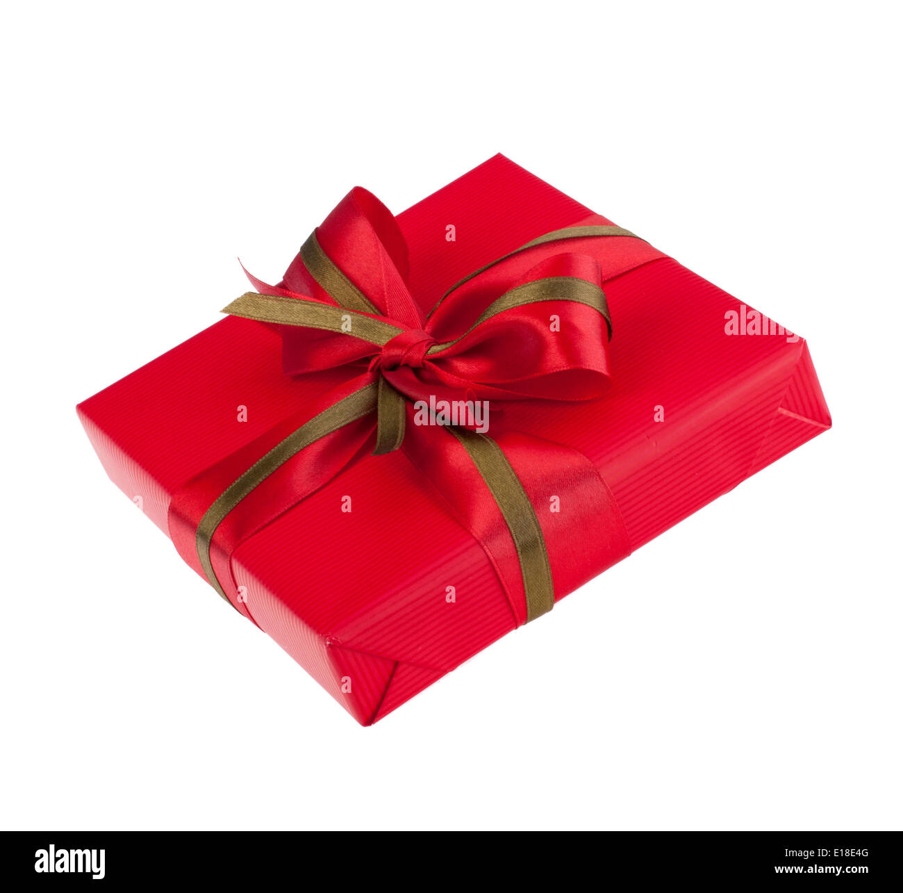 festive gift box with bow isolated on white background Stock Photo - Alamy