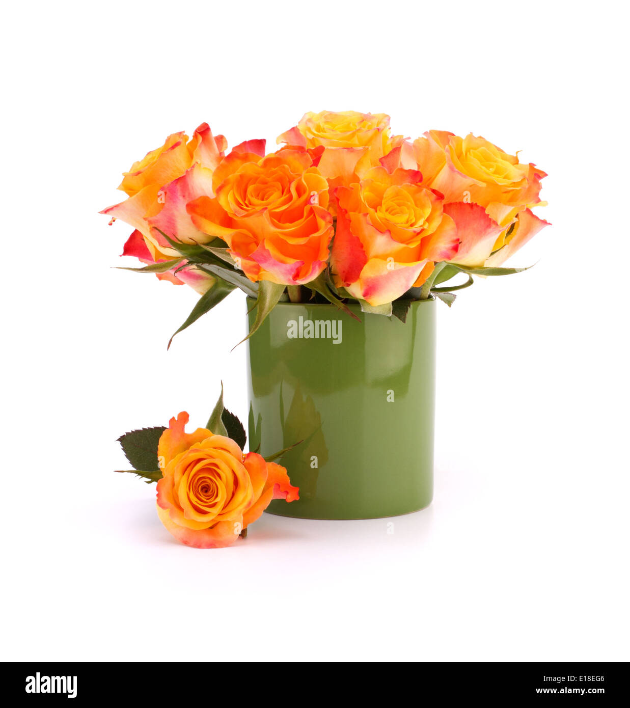 Orange rose isolated on white hi-res stock photography and images - Alamy