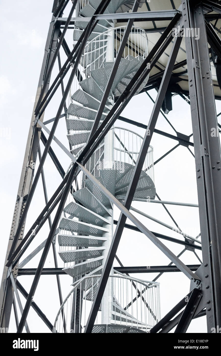 Modern outdoor industrial spiral staircase Stock Photo