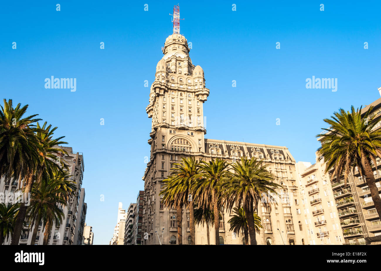 Salvo Palace, Independence Square, a national icon, Montevideo, Uruguay Stock Photo