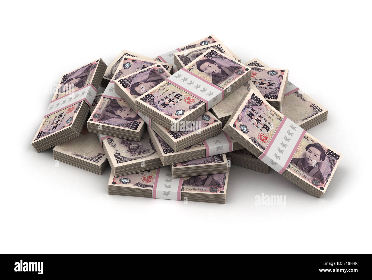 Stack of Japanese Yen Stock Photo