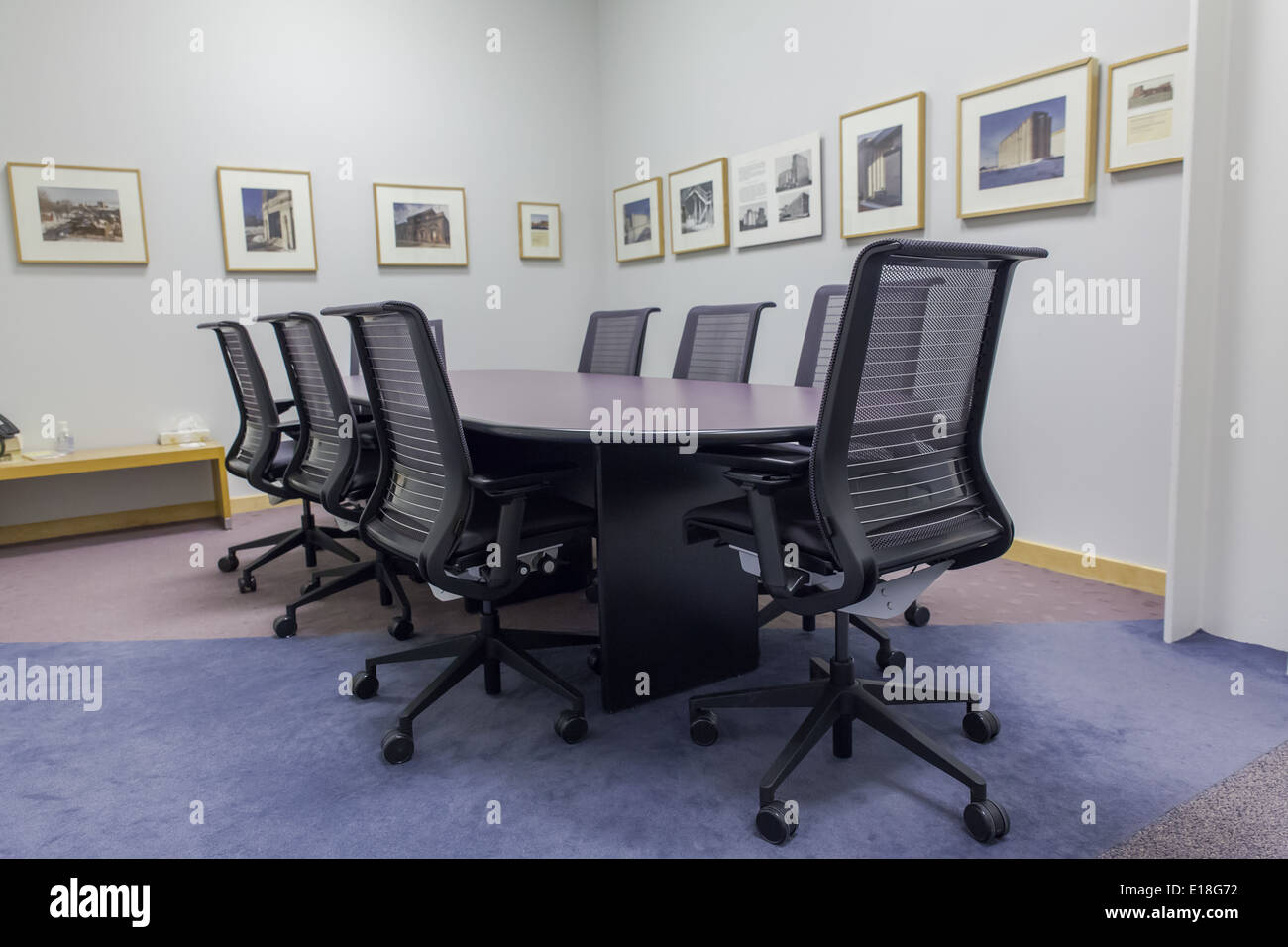 small empty office meeting room chair table Stock Photo