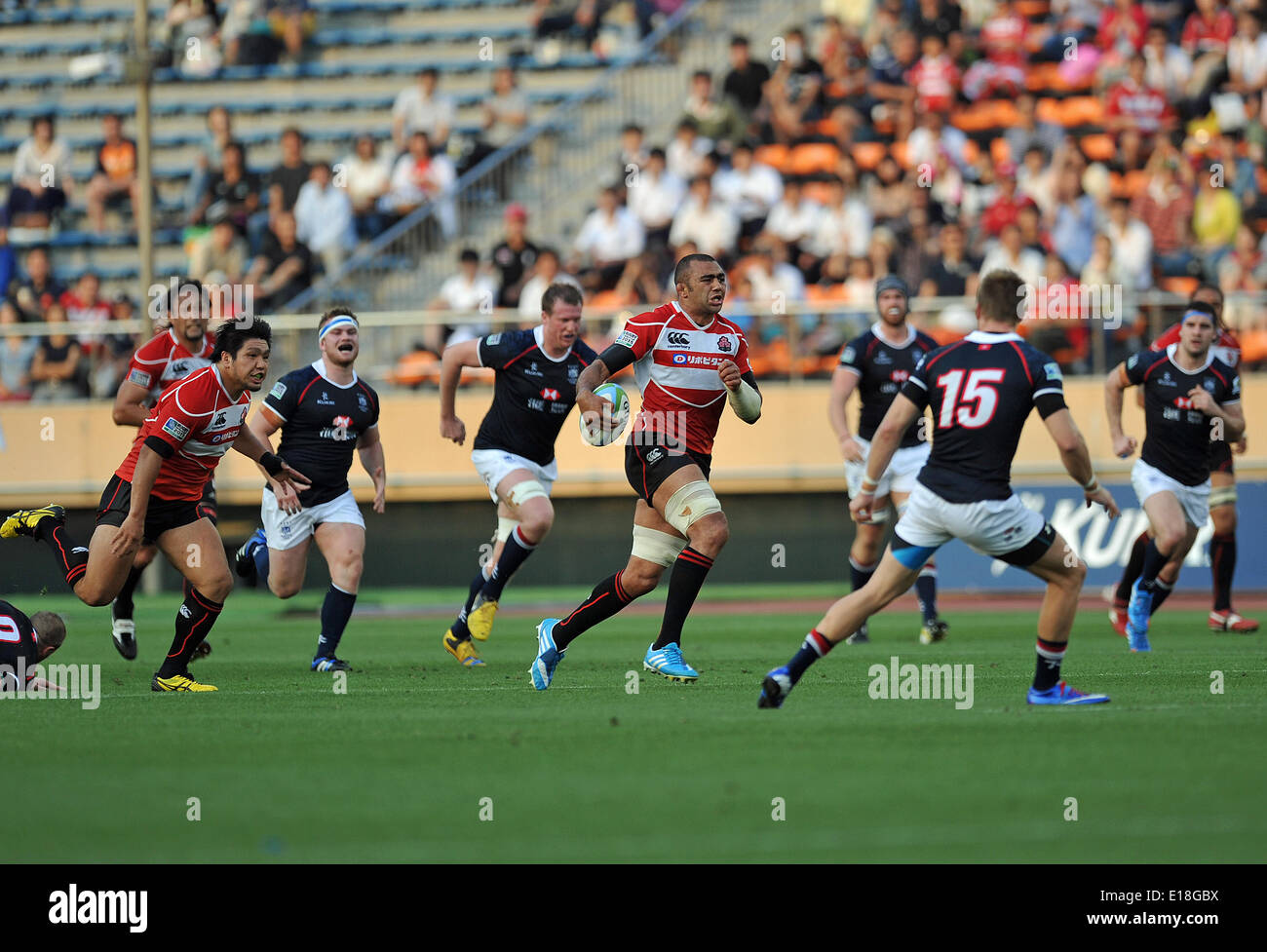 National Stadium, Tokyo, Japan. 25th May, 2014. Michael Leitch (JPN ...