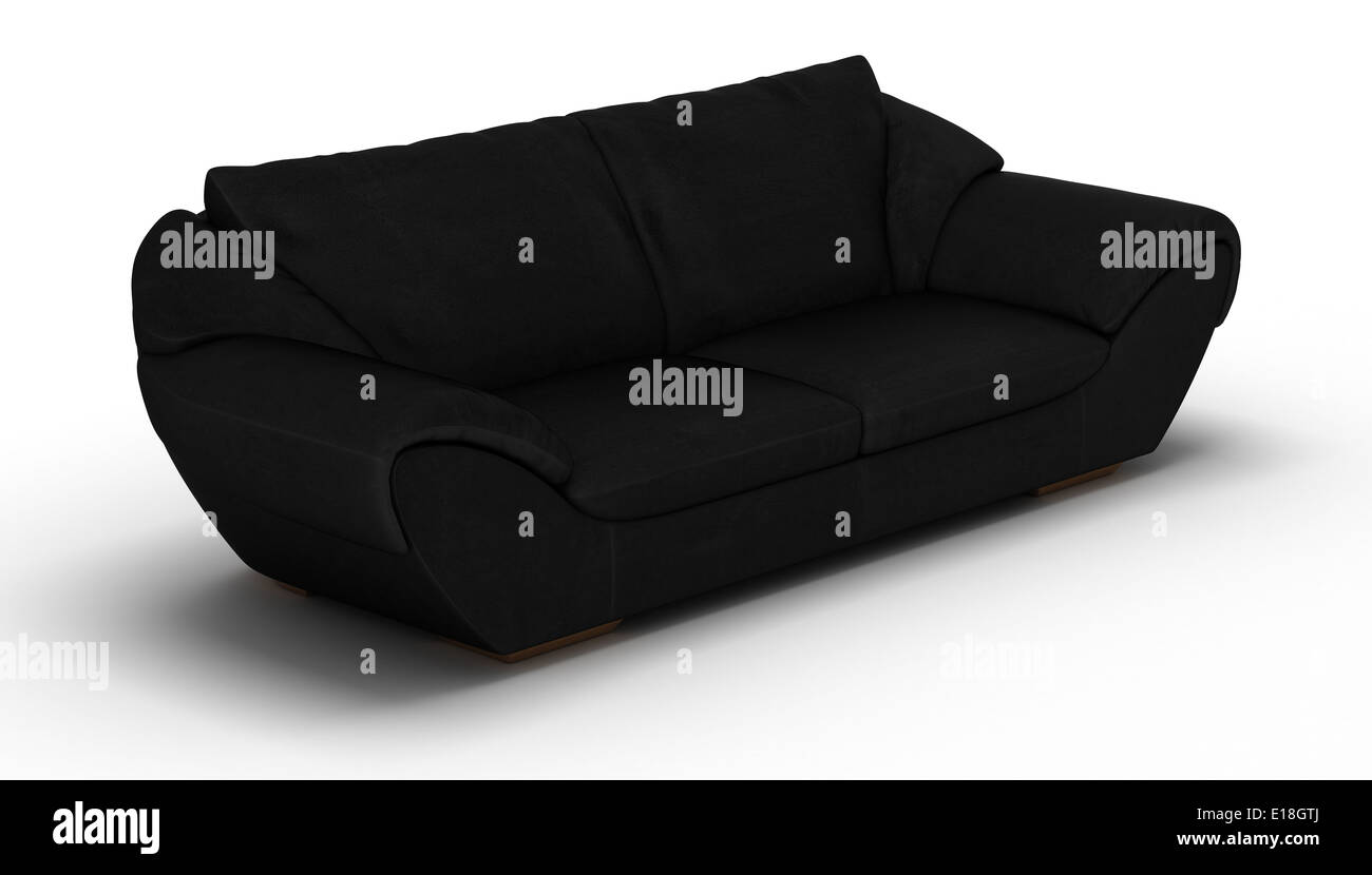 Black Leather Sofa Stock Photo Alamy