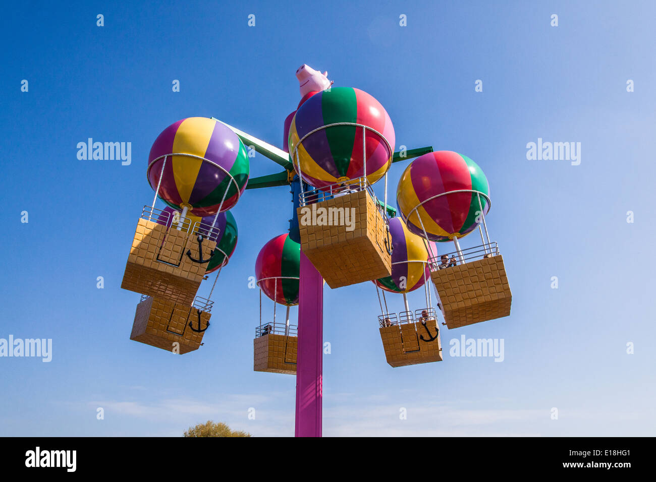 Peppa Pigs balloon ride at Peppa Pig world, Paultons Park,Romsey, Southampton, England, United Kingdom. Stock Photo
