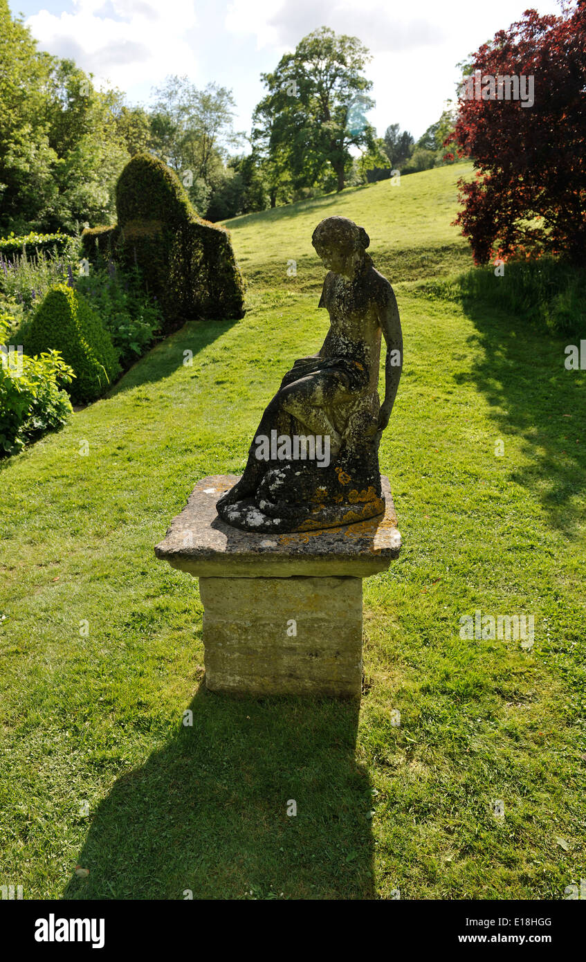 Statue in the gardens of Belcombe Court, Bradford-on-Avon, Wiltshire. Stock Photo