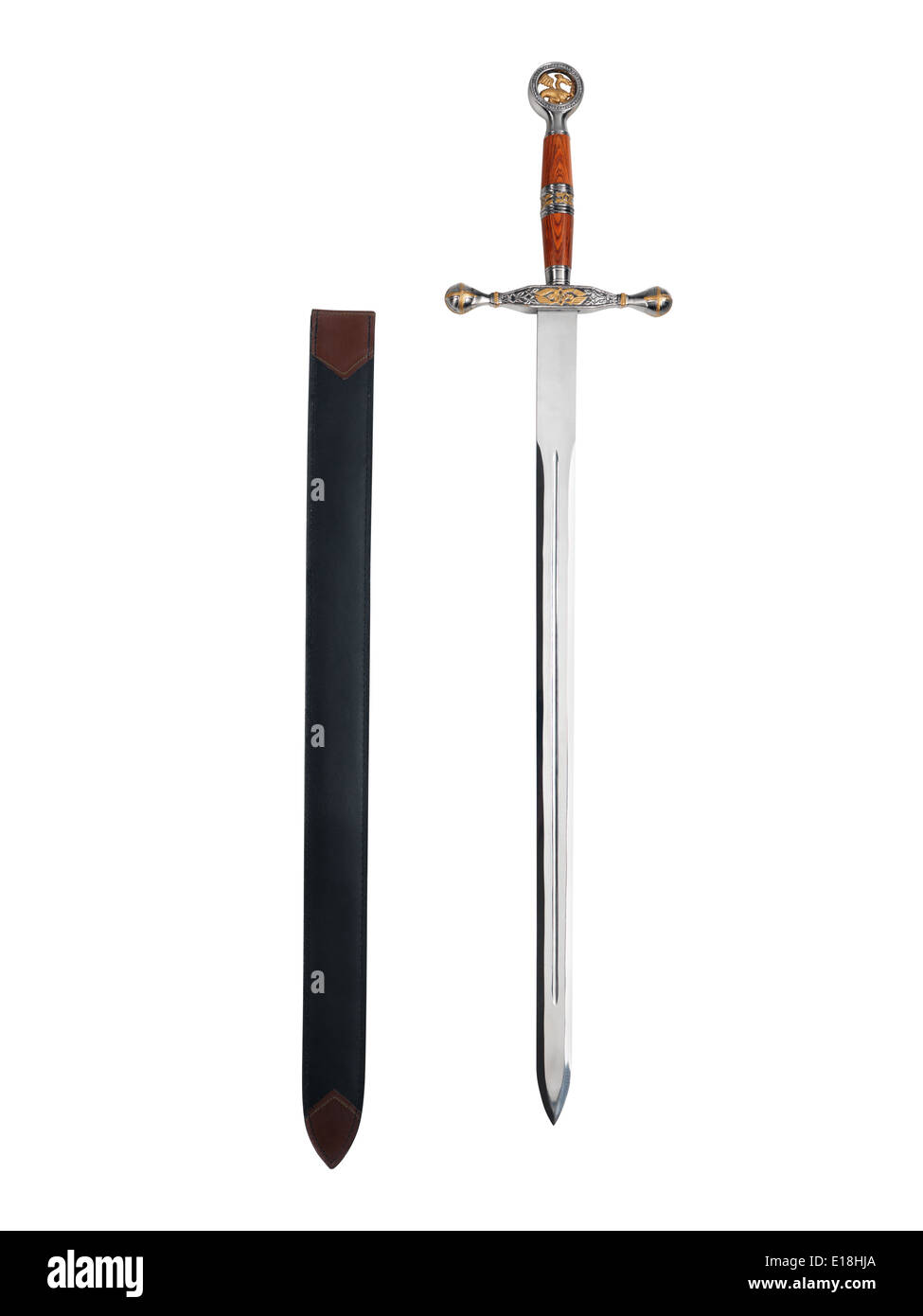 Fantasy sword and sheath isolated on white background with clipping path Stock Photo