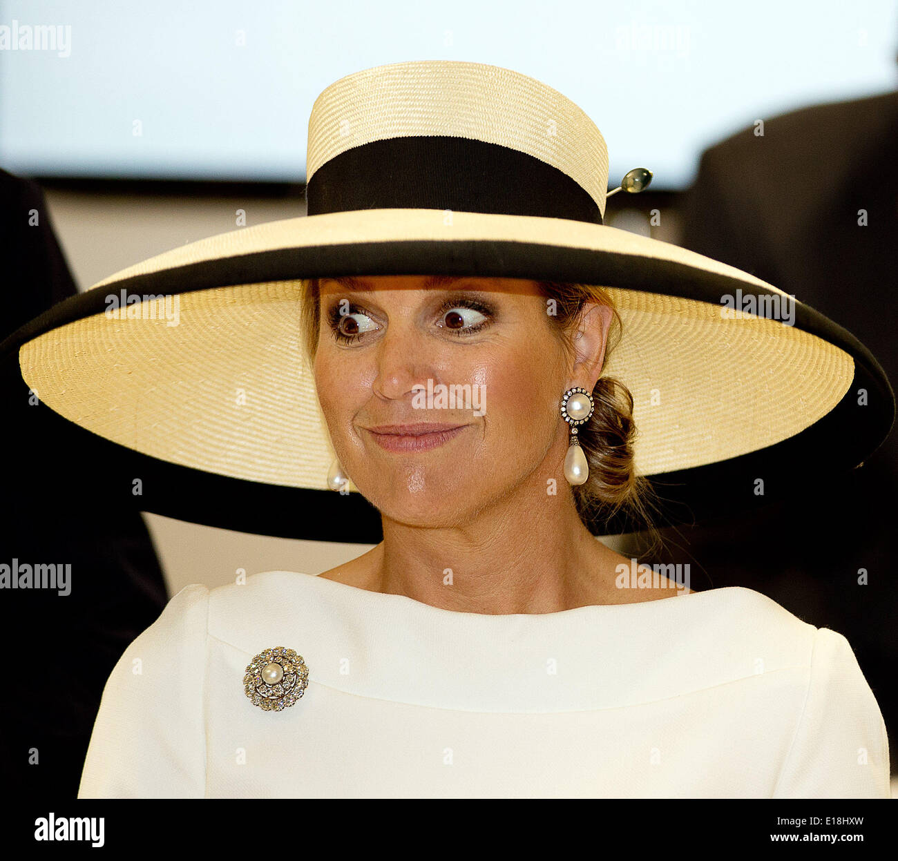 Queen Maxima of the Netherlands during the Dutch royal couple's two day visit to the German States Lower Saxony and North Rhine-Westphalia, 26 May 2014. Photo: RPE-Albert Nieboer /dpa -NO WIRE SERVICE- Stock Photo