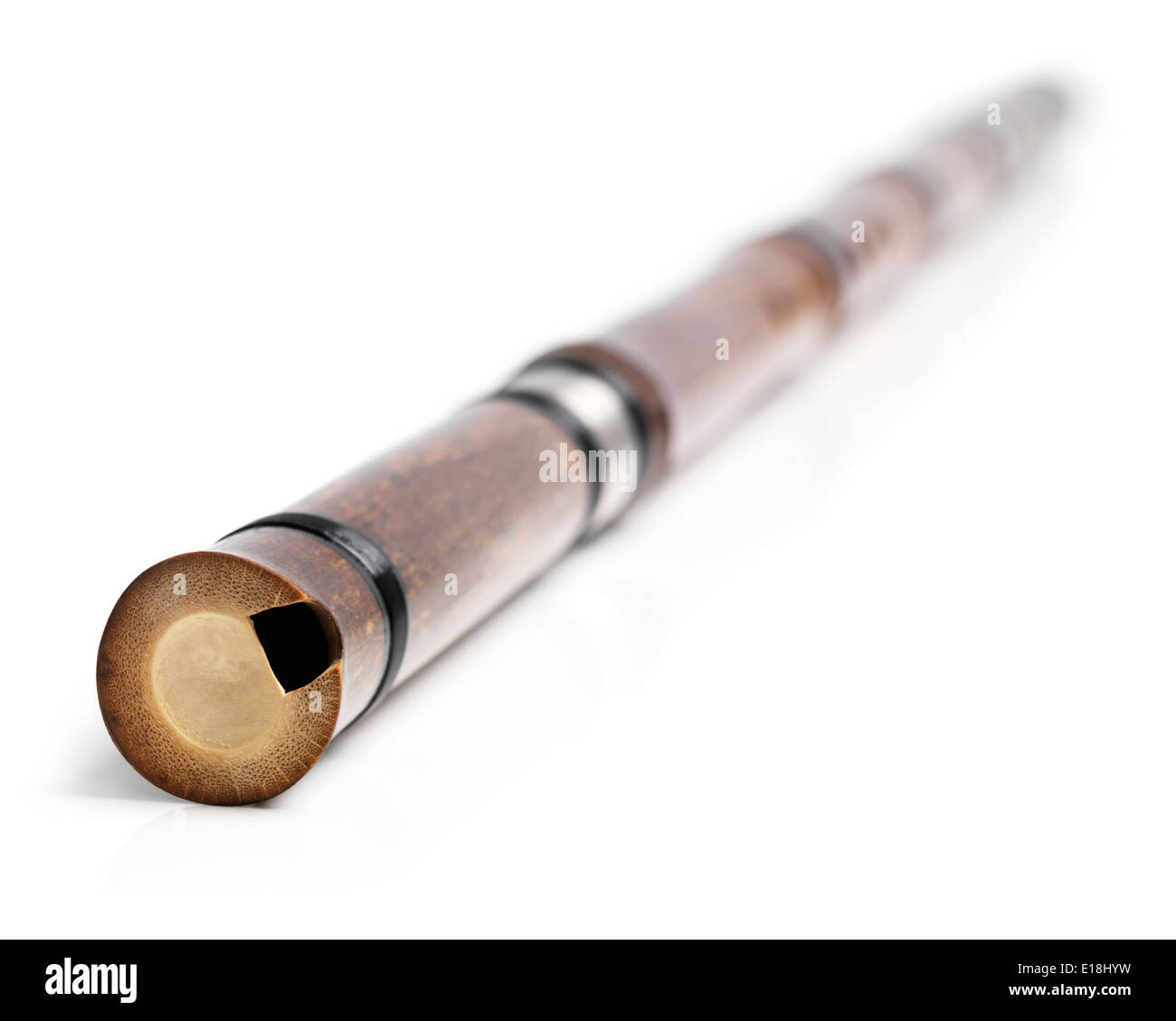 Chinese vertical end-blown bamboo flute Xiao isolated on white background  Stock Photo - Alamy