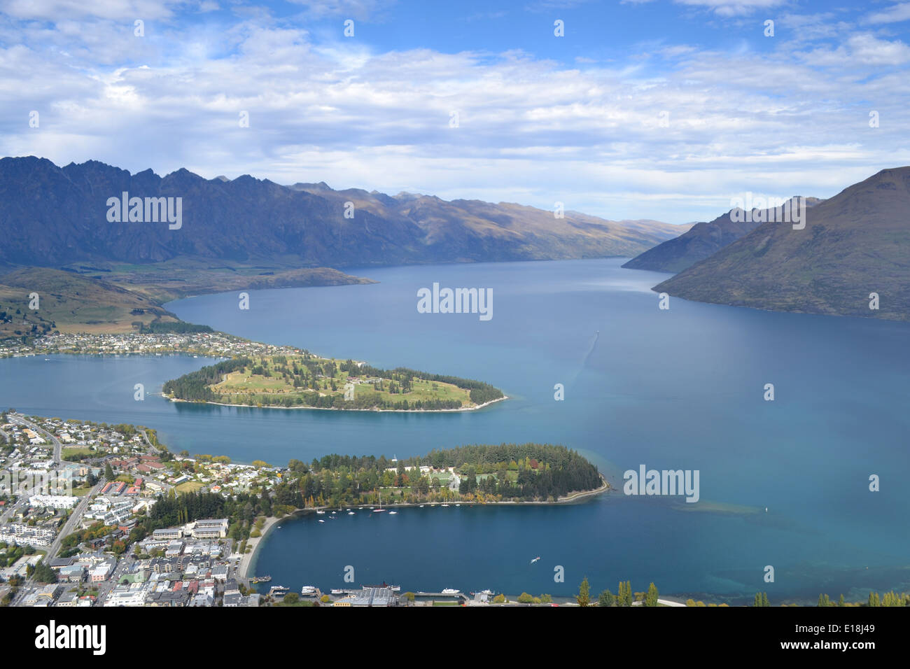 Lake Wakatipu, Queenstown, New Zealand Stock Photo