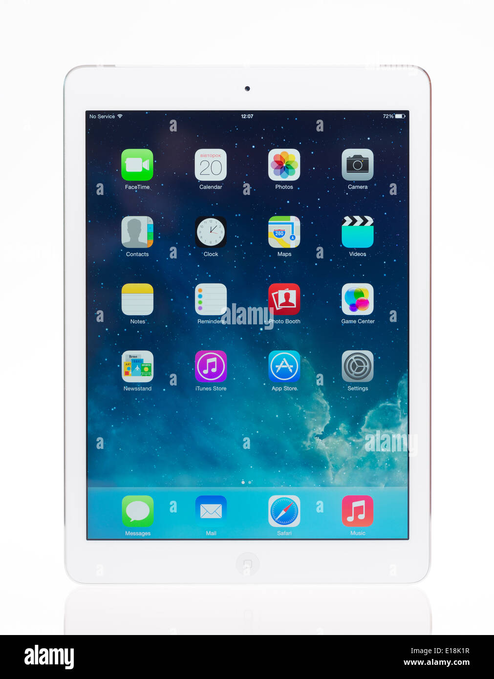 Studio shot of brand new white Apple iPad Air, the most advanced digital tablet in part of the iPad line Stock Photo