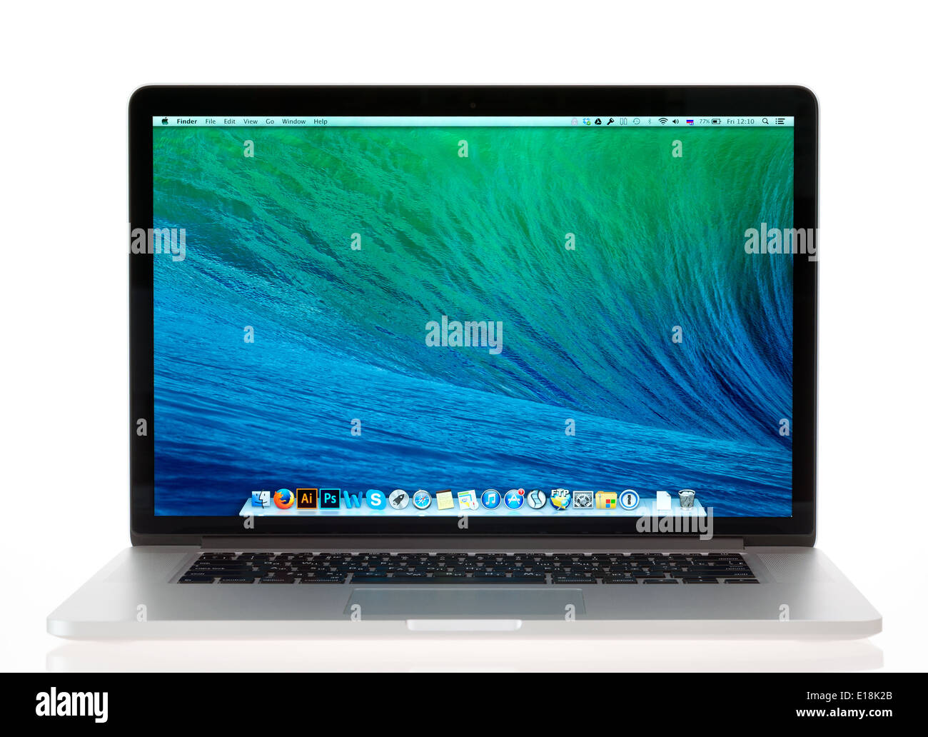 Studio shot of brand new Apple MacBook Pro with Retina Display, a third generation in MacBook series Stock Photo