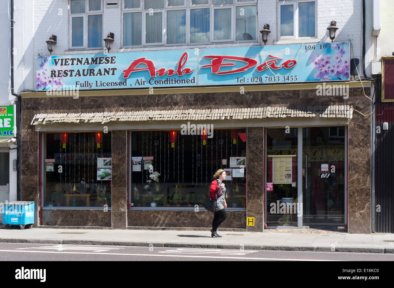 The Anh Dào Vietnamese restaurant in Kingsland Road, East London. Stock Photo