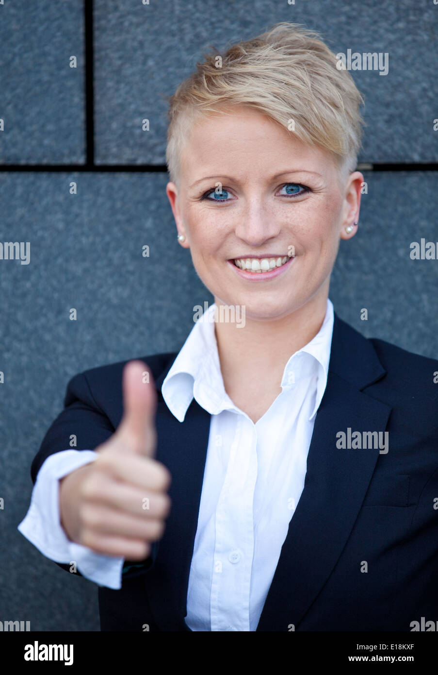 Thumbs up attractive business woman hi-res stock photography and images ...