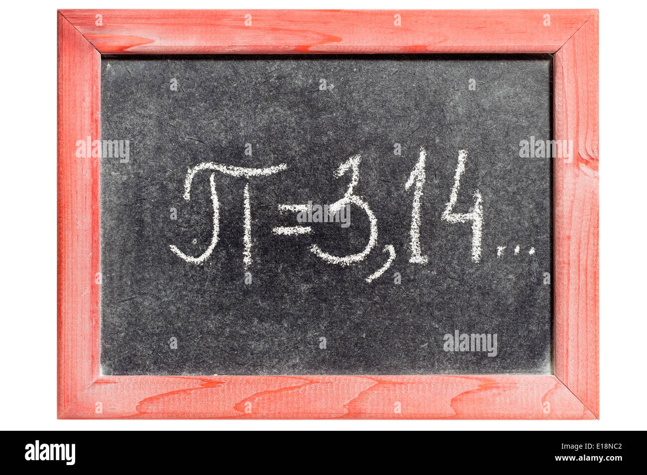 pi number handwritten on isolated vintage blackboard Stock Photo