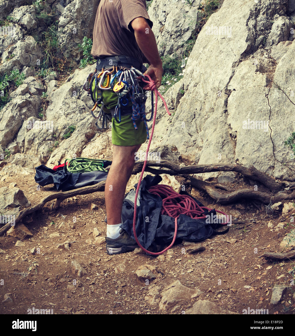 Natural rock climber Stock Photo