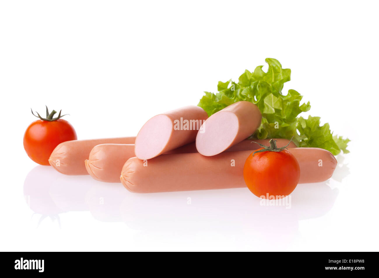 Fresh hot dog sausage Stock Photo