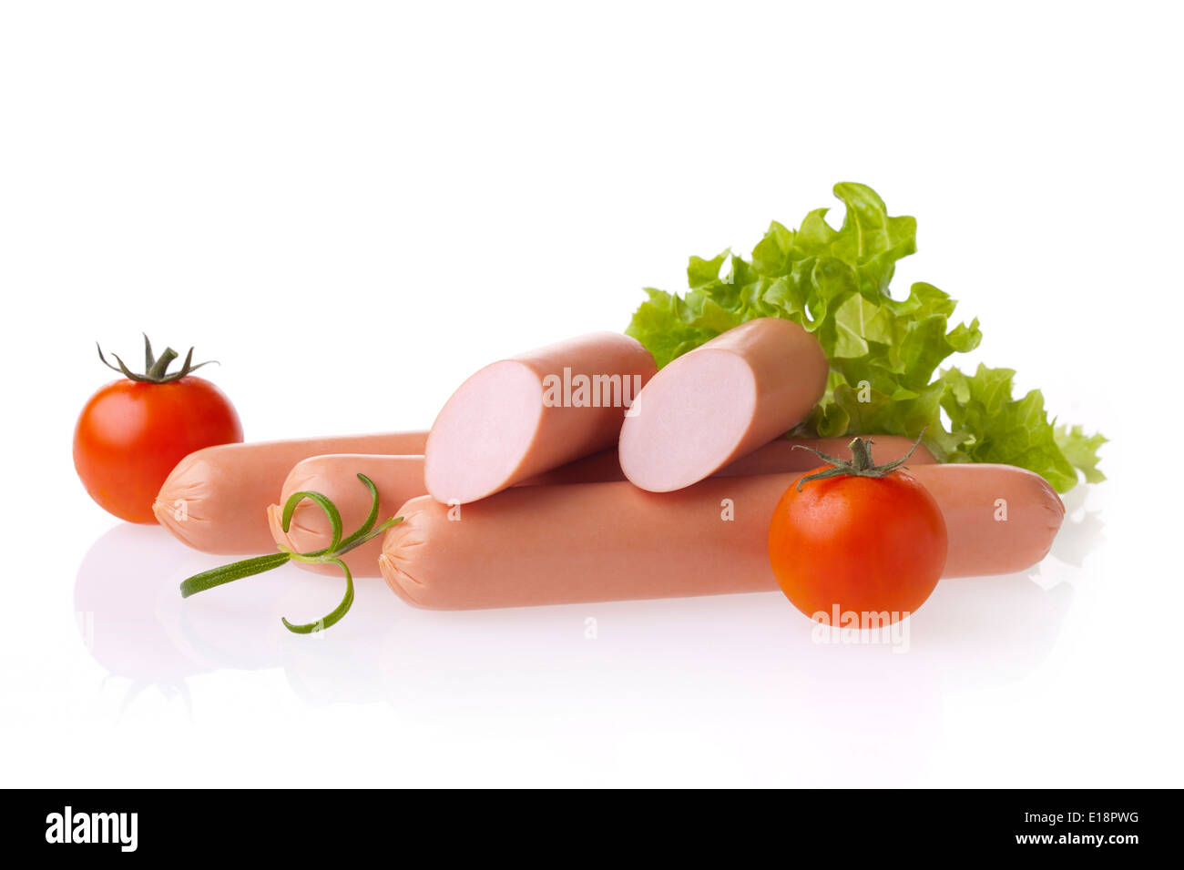 Fresh hot dog sausage Stock Photo