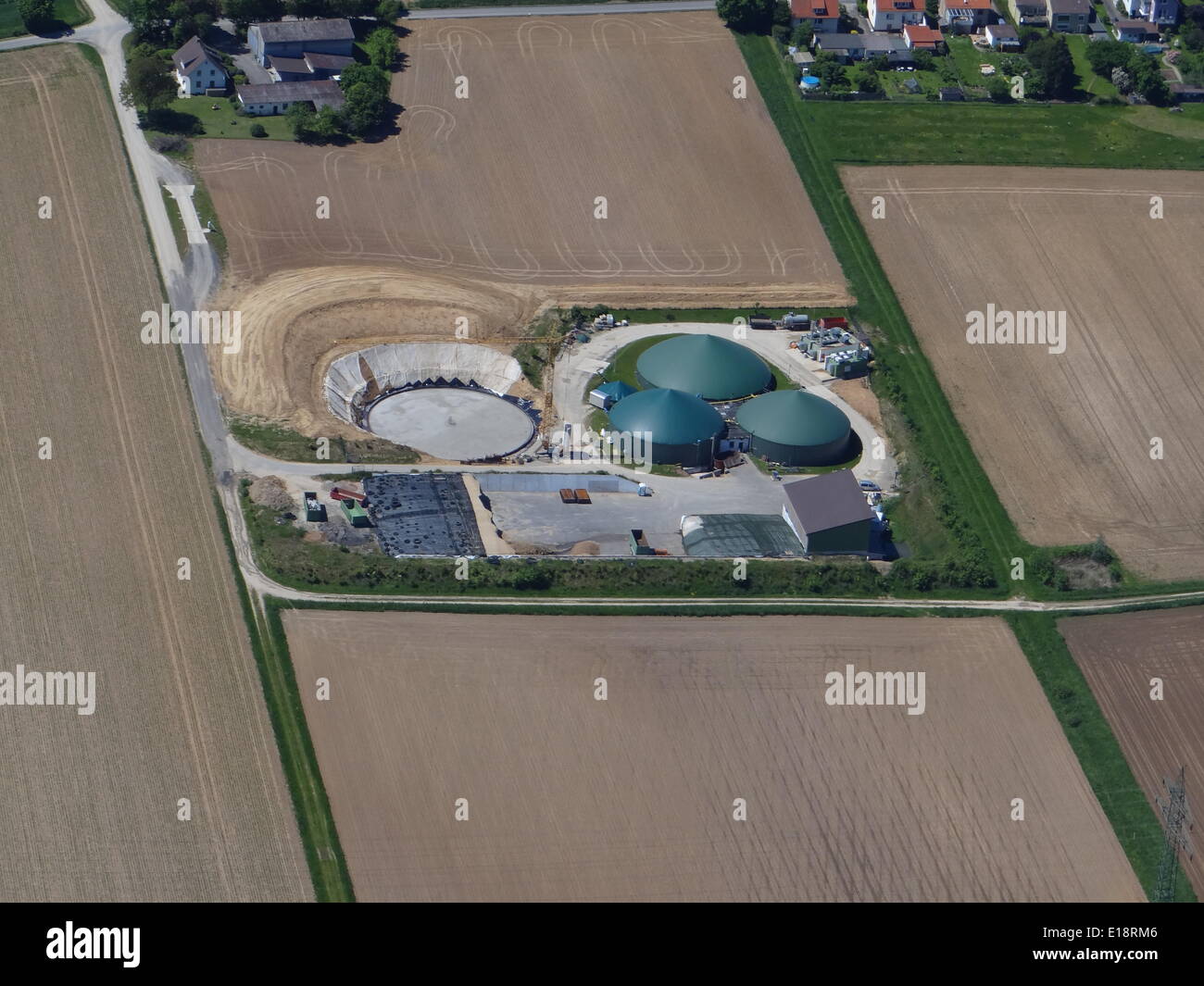 Aerial view biogas plant hi-res stock photography and images - Alamy