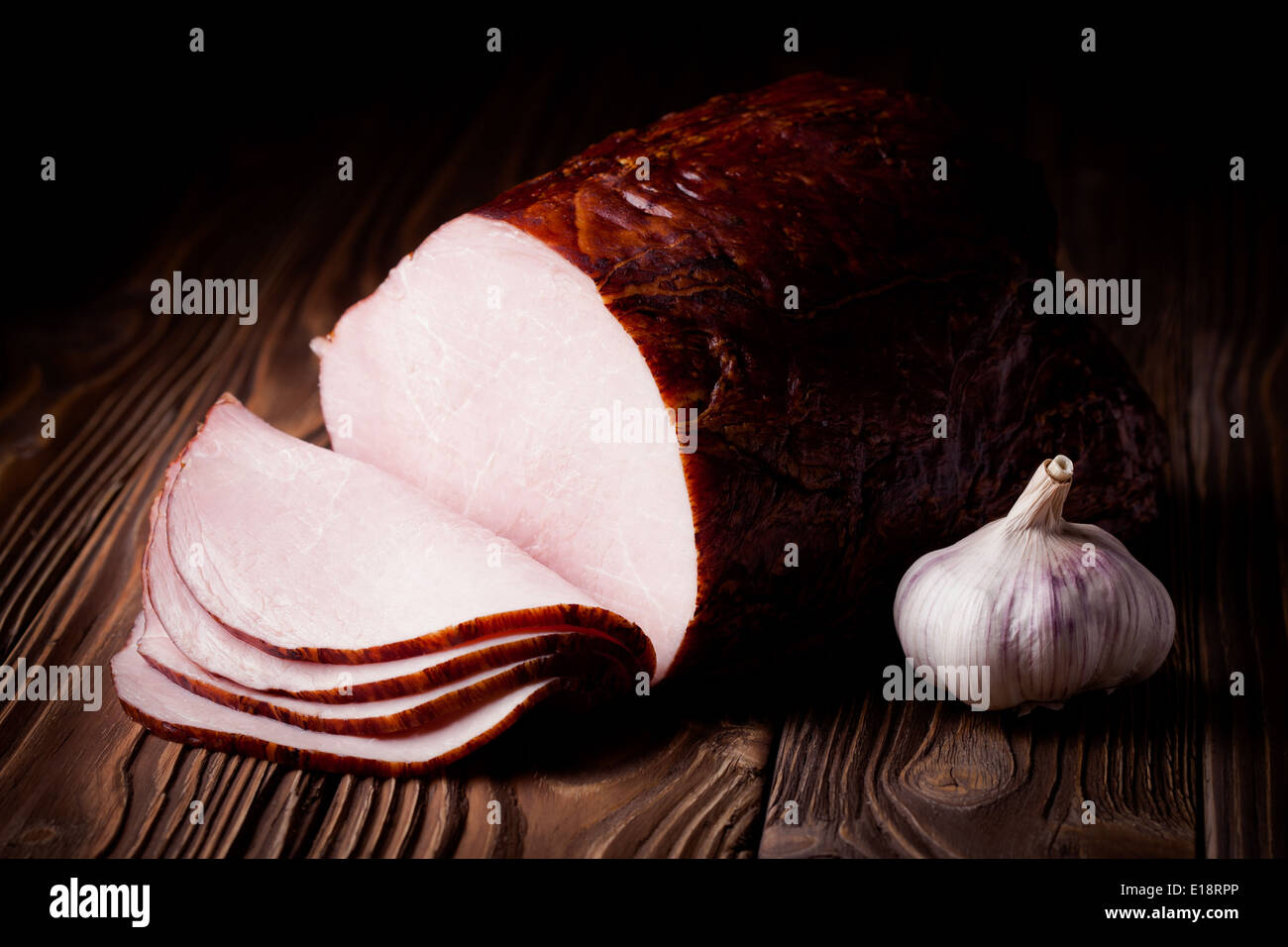 Fresh smoked ham Stock Photo Alamy