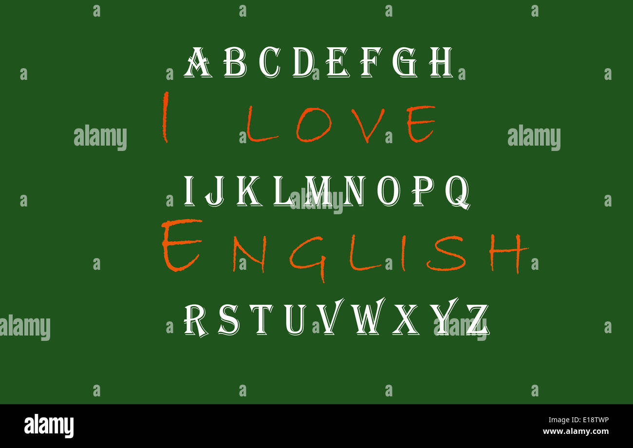 I Love English Concept Stock Photo - Alamy