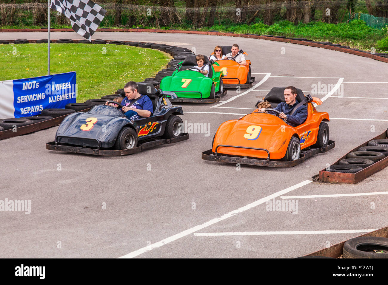 Go karts driver ride at Paultons Park, Southampton, England, United