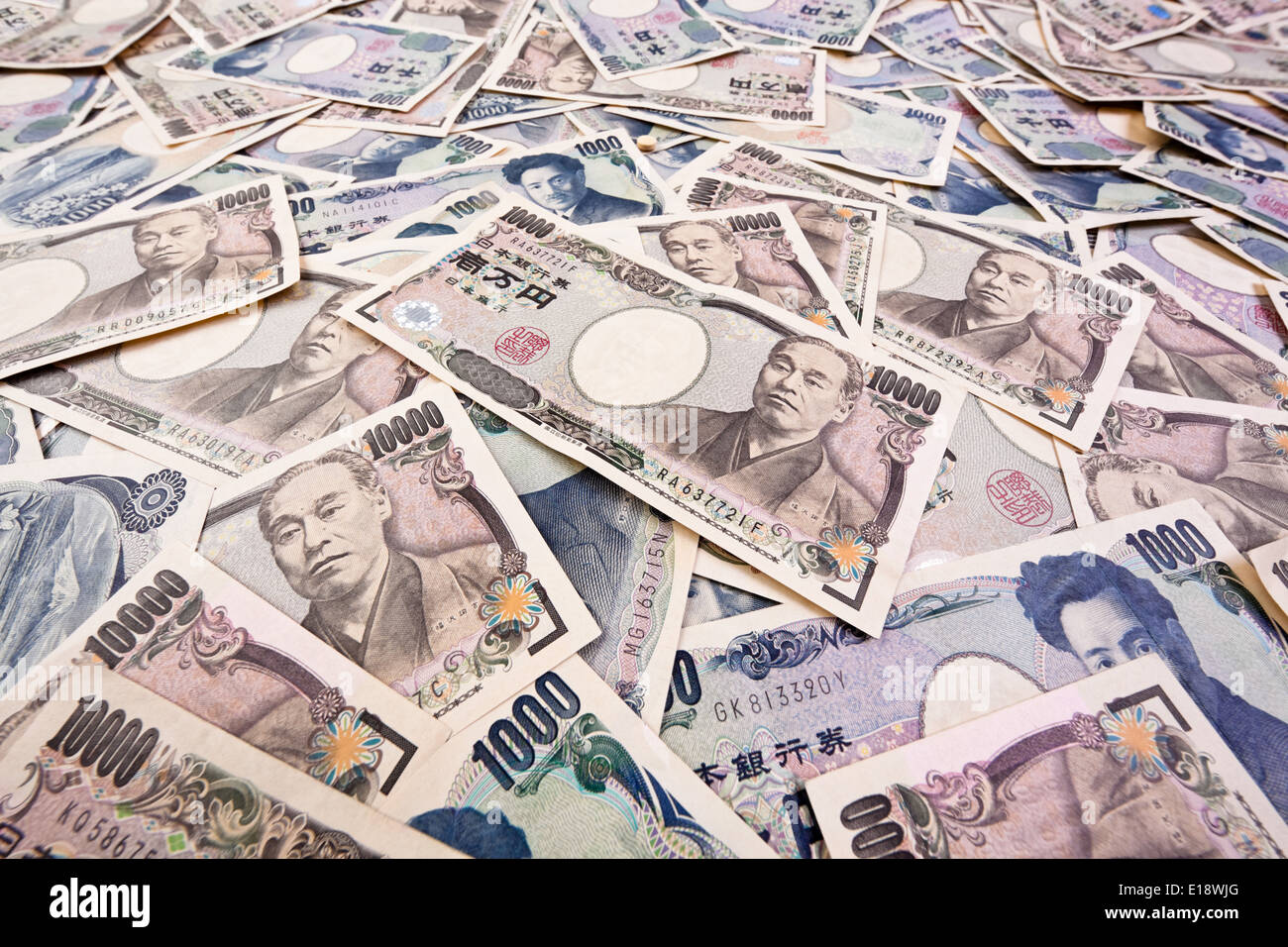 Japanische Yen Geld Scheine der W‰hrung von Japan Stock Photo