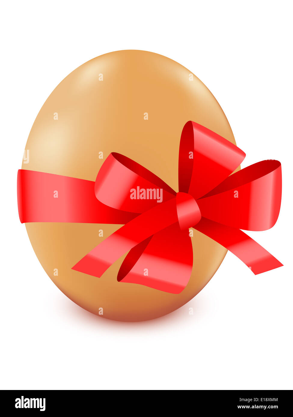 Easter egg with a red bow on a white background Stock Photo - Alamy