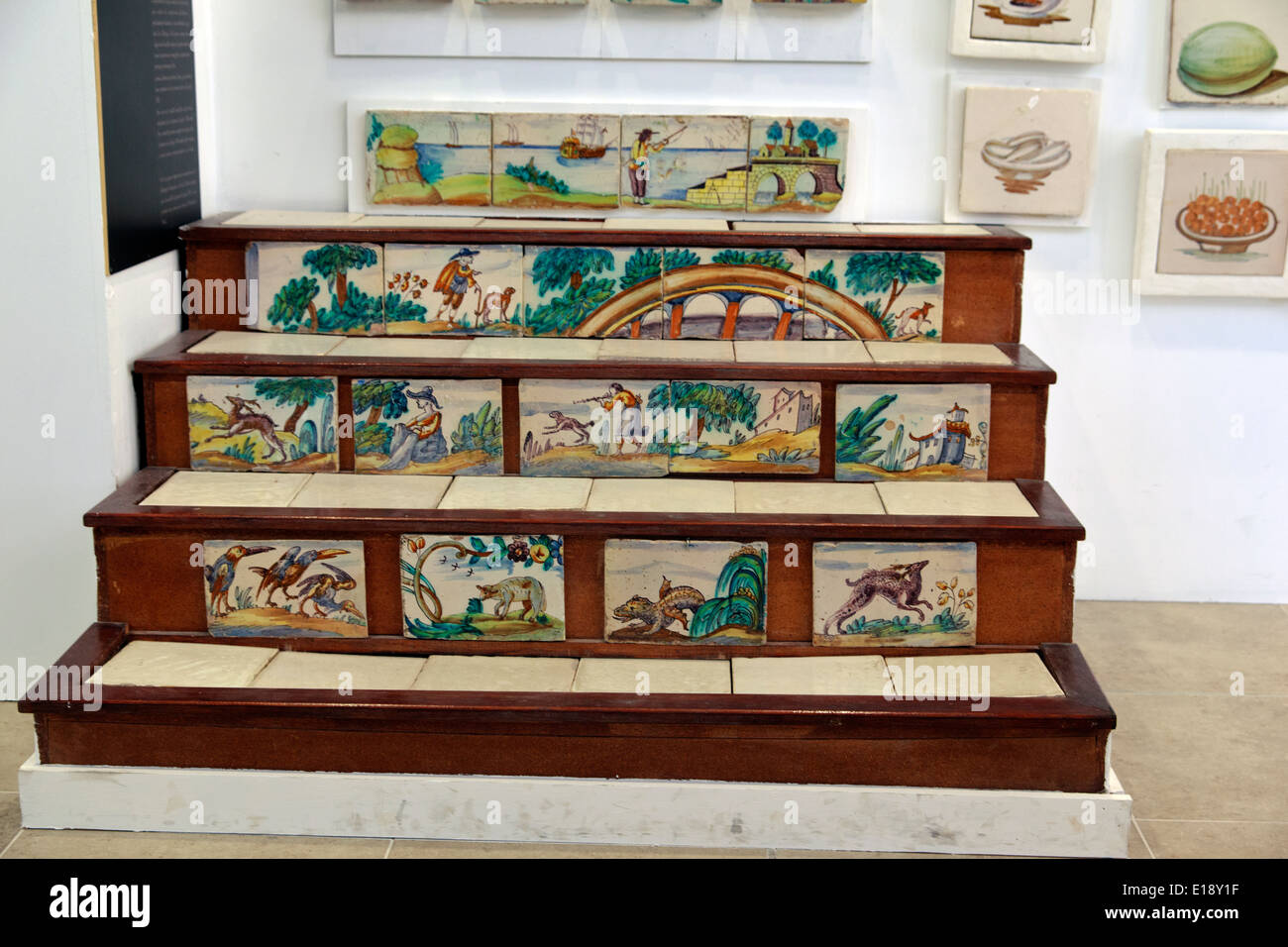 Tiled Steps Display in the Manolo Safont Tile Museum in Onda, Sapin Stock Photo