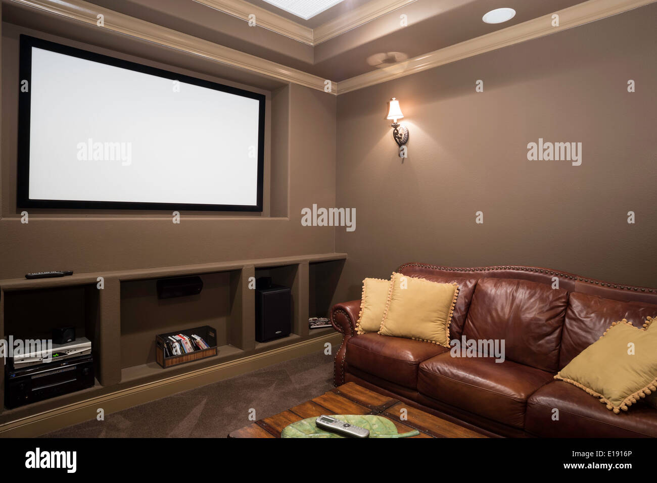 Showcase Home Media Room, USA Stock Photo