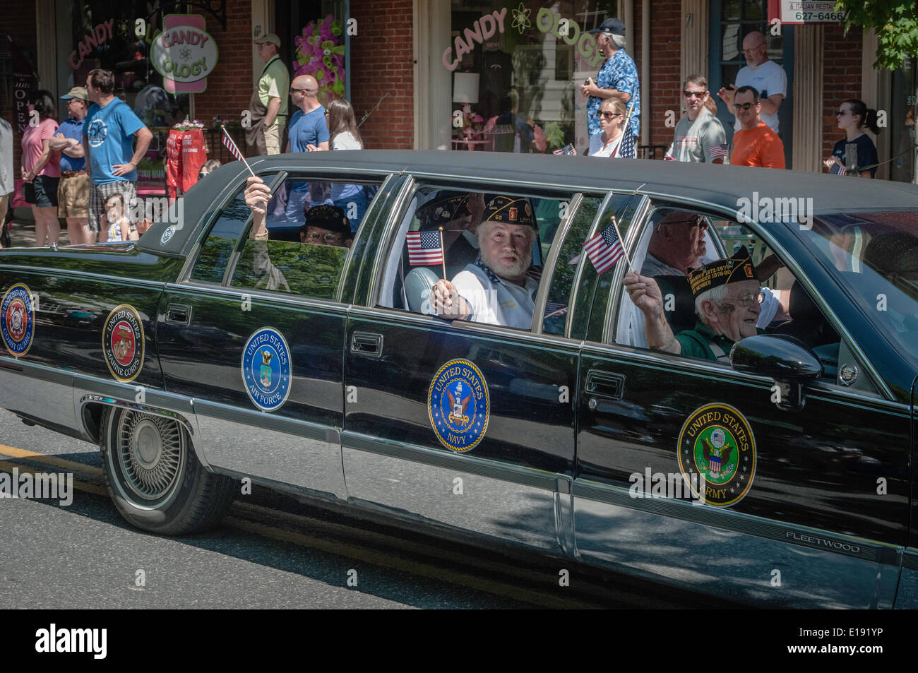 Lititz, Pennsylvania, USA. . Memorial Day Parade and community march to