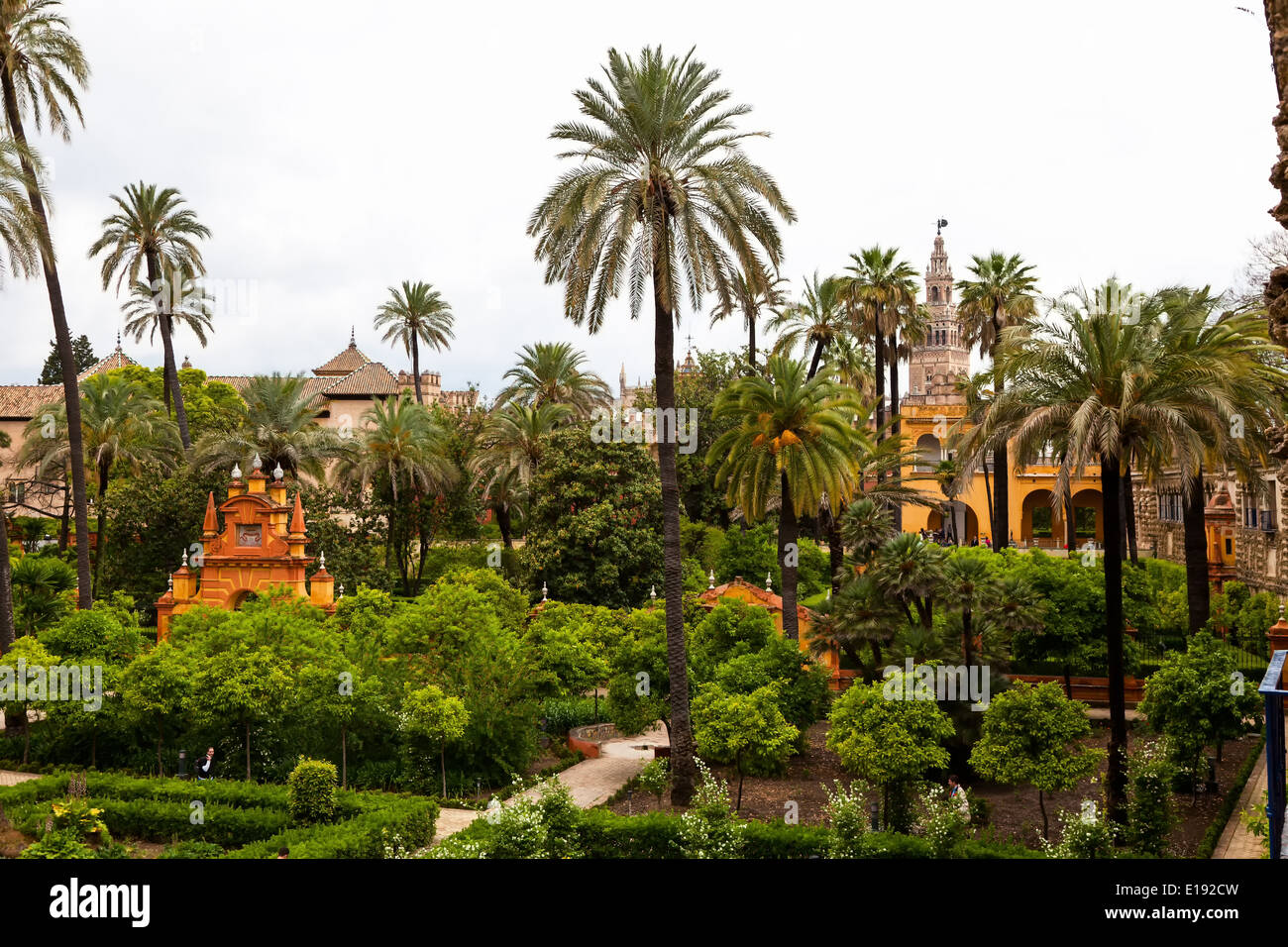 Spanien, Andalusien. Der Alcazar in Sevilla ist eines der Wahrzeichen der Stadt Stock Photo