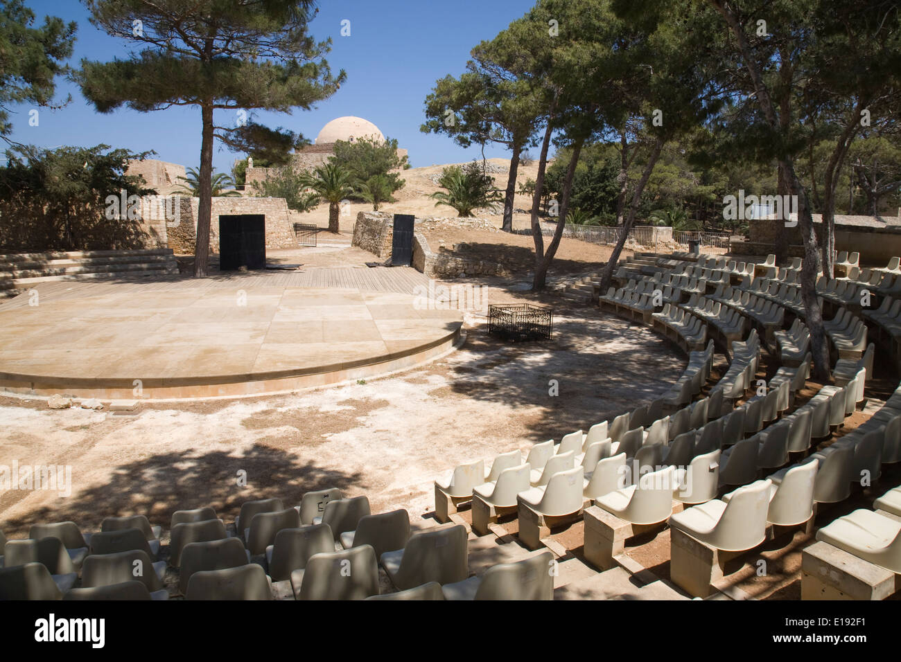The Erofili Theatre in the Fortezza, Rethymno, Crete. Stock Photo