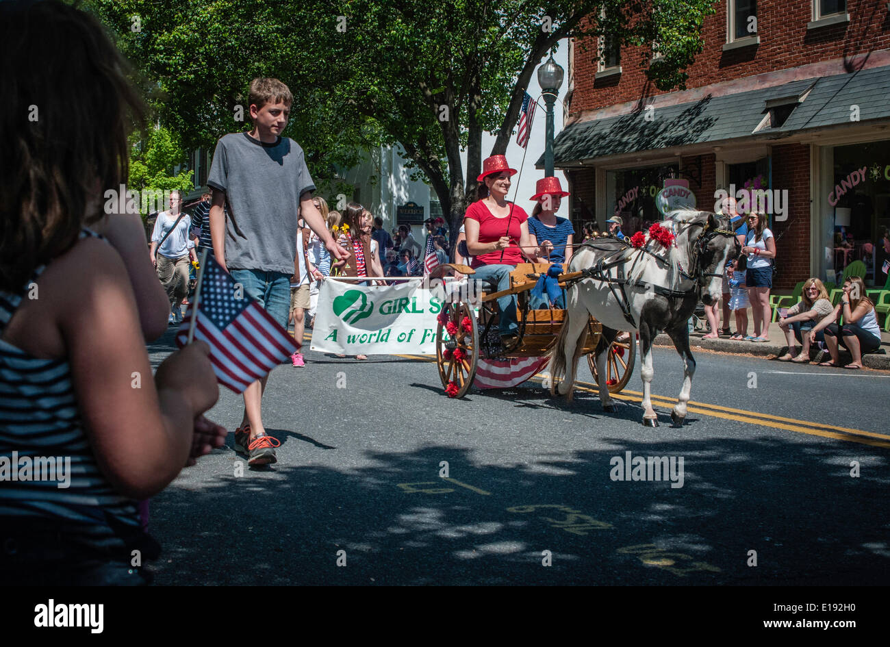 Lititz, Pennsylvania, USA. . Memorial Day Parade and community march to