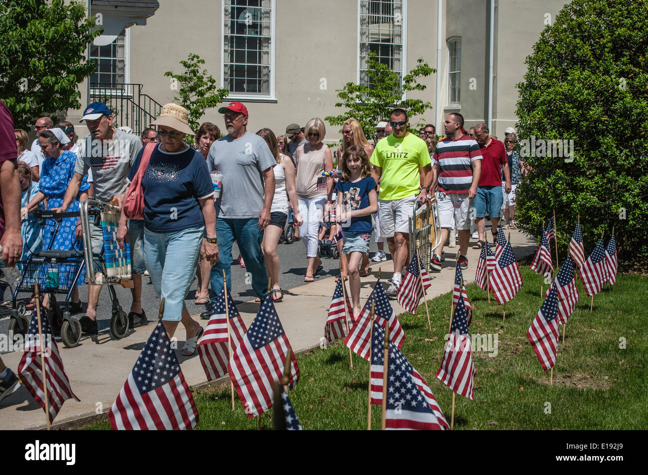Lititz, Pennsylvania, USA. . Memorial Day Parade and community march to