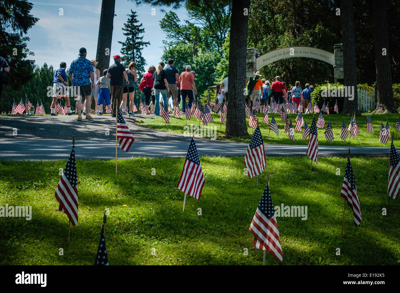 Lititz, Pennsylvania, USA. . Memorial Day Parade and community march to
