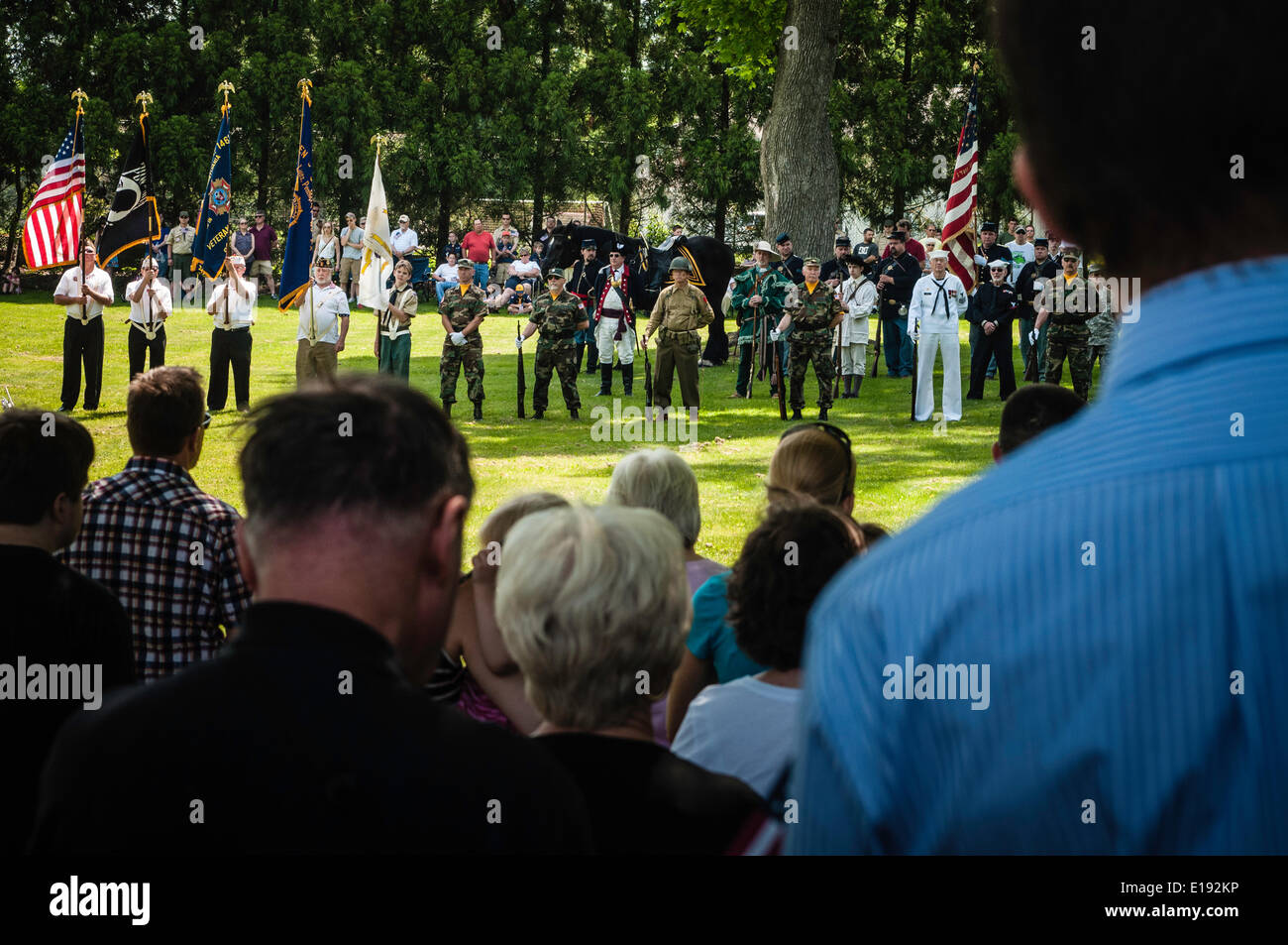 Lititz, Pennsylvania, USA. . Memorial Day Parade and community march to