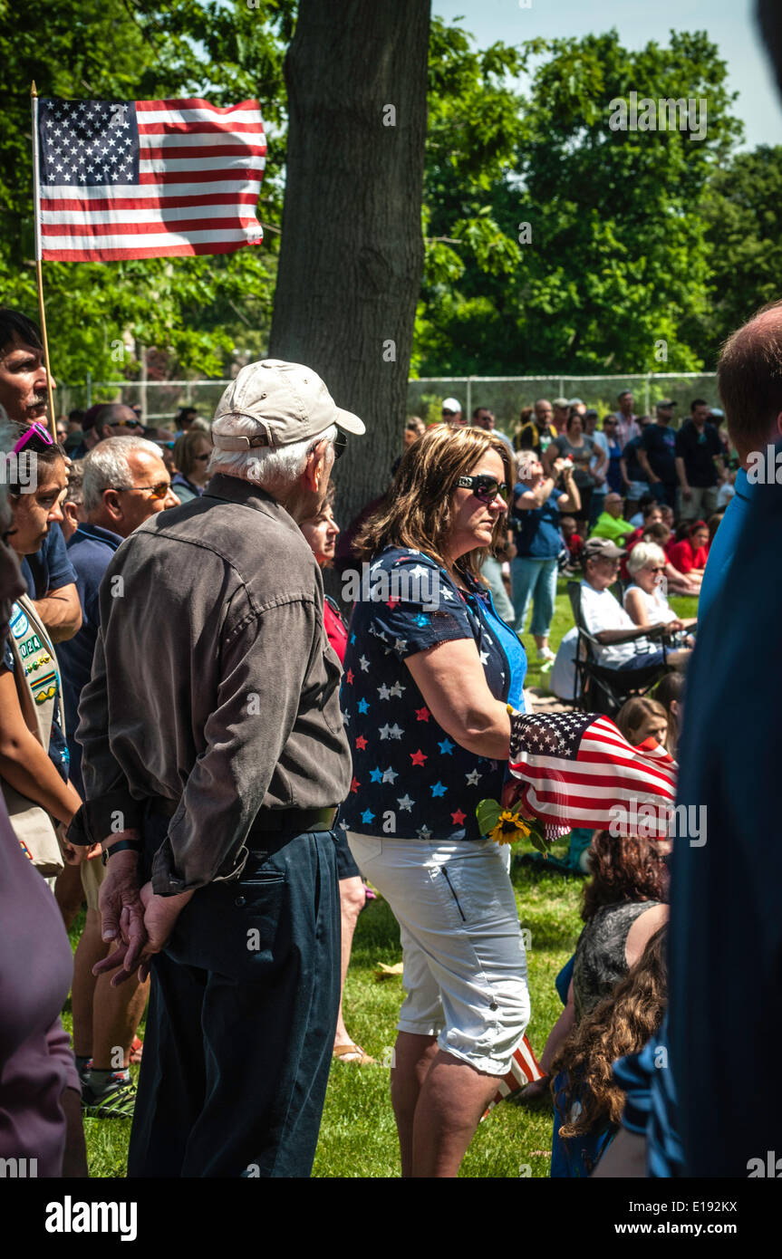 Lititz, Pennsylvania, USA. . Memorial Day Parade and community march to