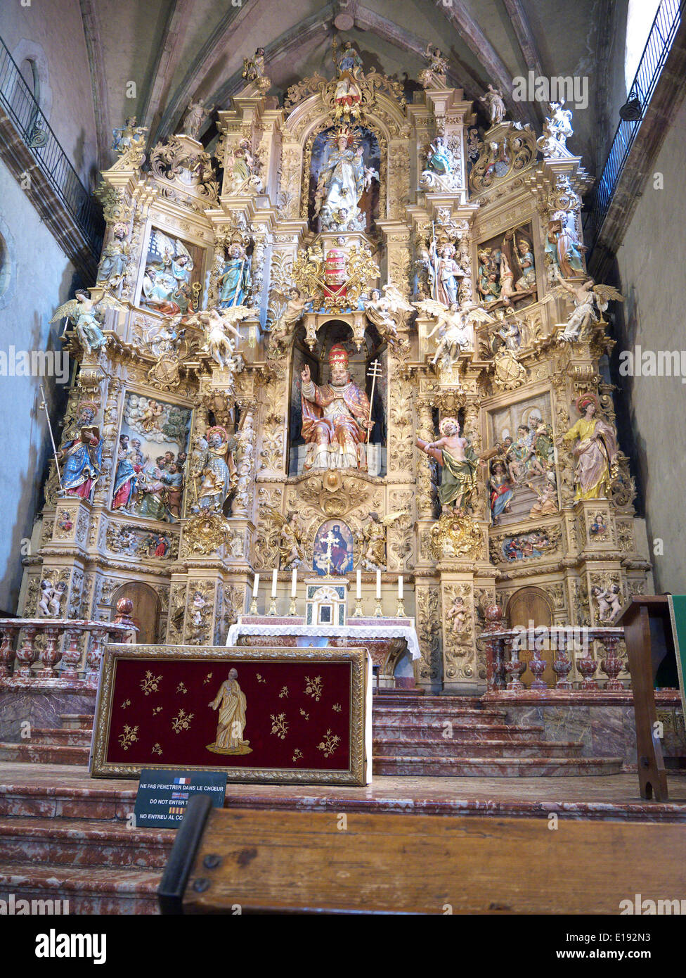 Interior of St Pierres church at Prades France Stock Photo Alamy