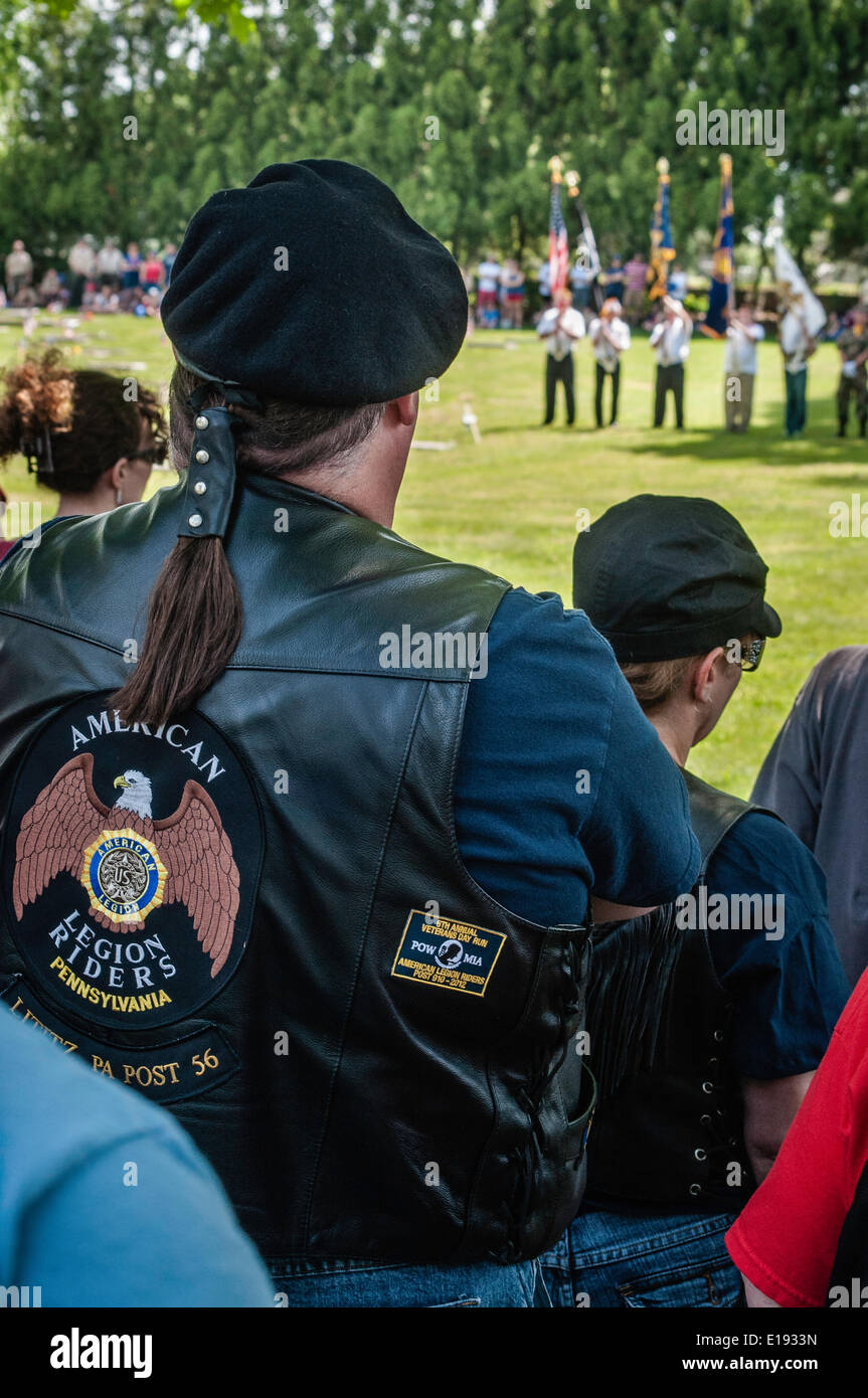 Lititz, Pennsylvania, USA. . Memorial Day Parade and community march to