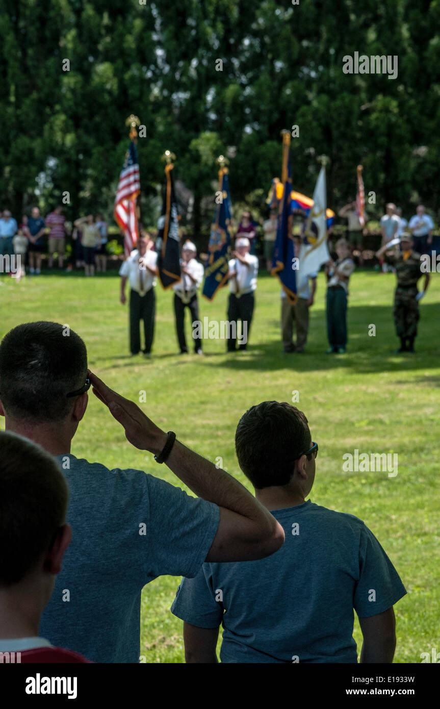 Lititz, Pennsylvania, USA. . Memorial Day Parade and community march to