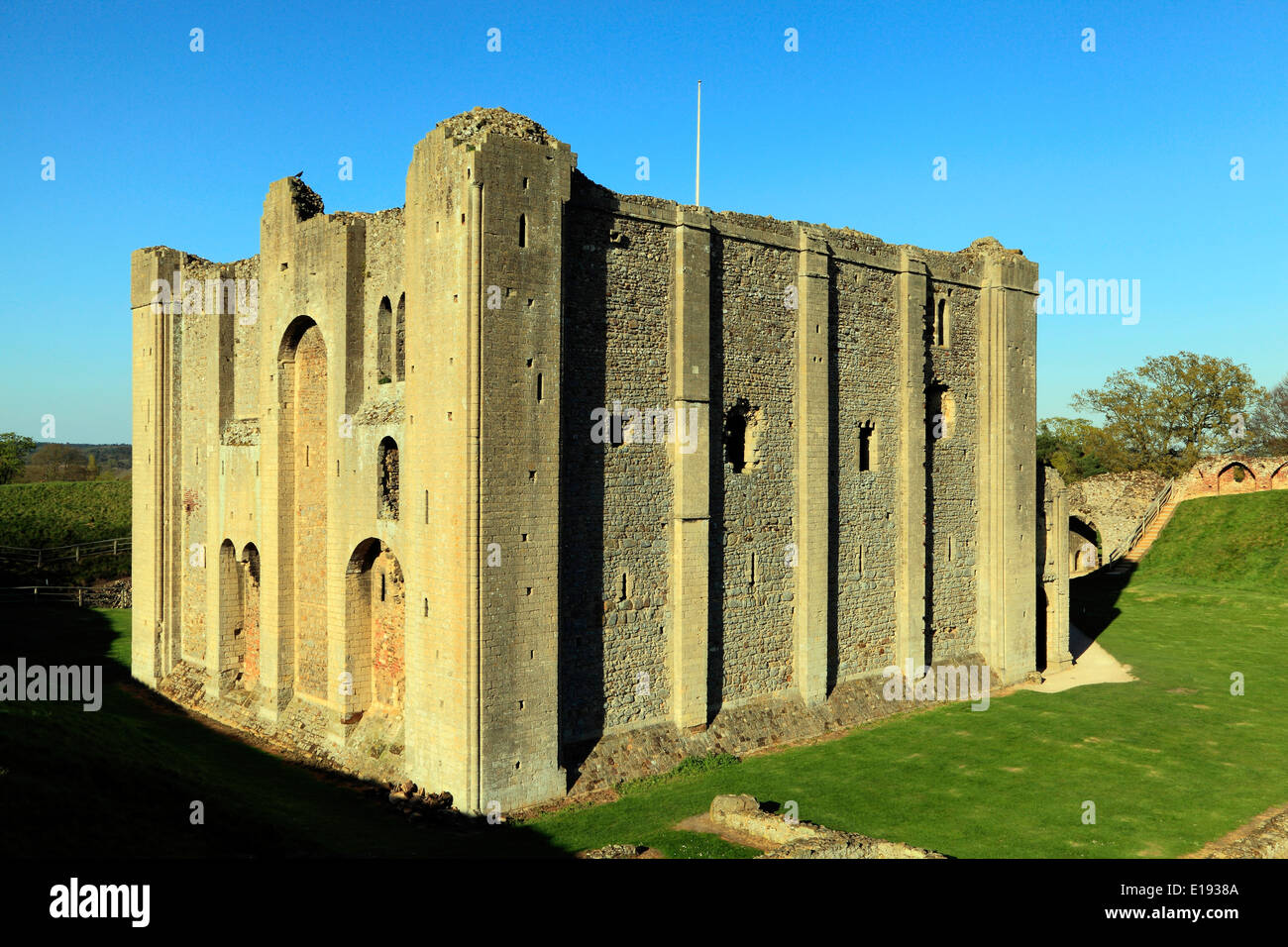 Castle Rising Castle, Norfolk, England UK English Norman castles 12th century keep keeps Stock Photo