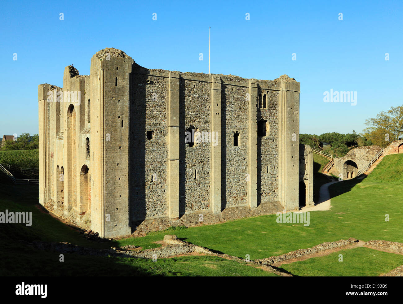 Castle Rising Castle, Norfolk, England UK English Norman castles 12th century keep keeps Stock Photo