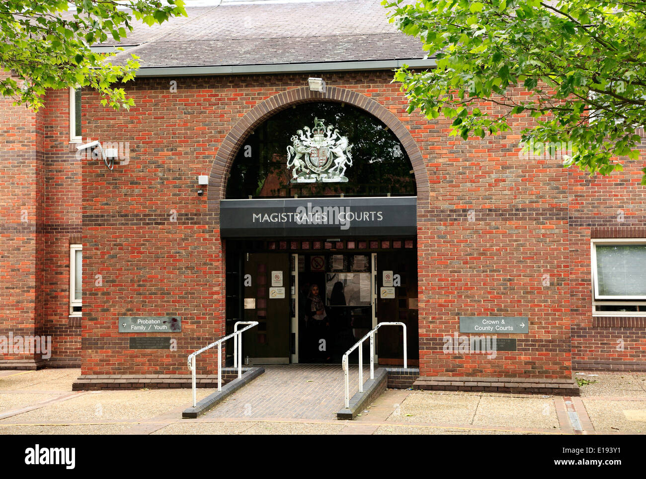 Norwich Magistrates Courts, entrance magistrate law court, Norfolk England UK English courts Stock Photo