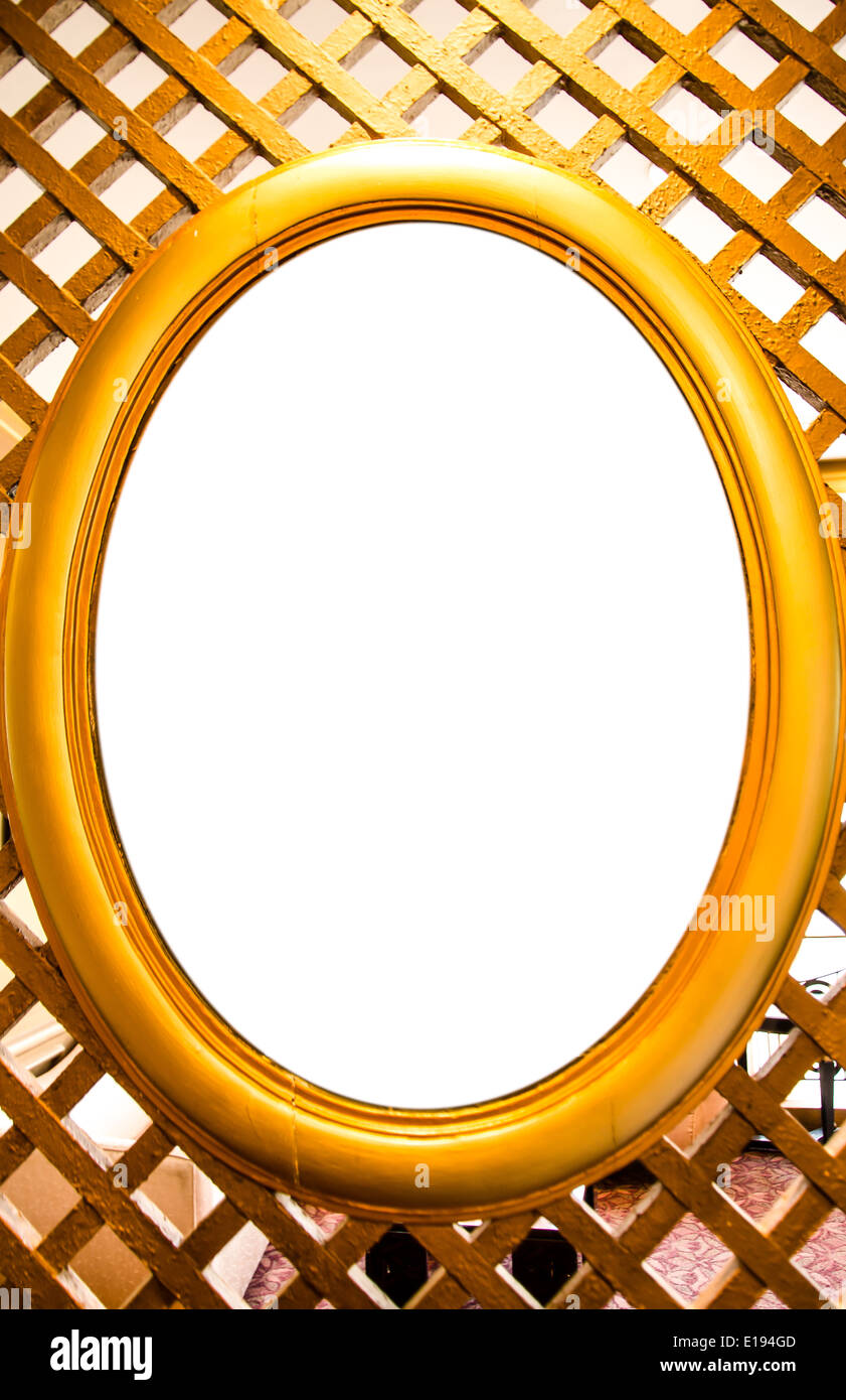 oval shape in wood frame Stock Photo Alamy