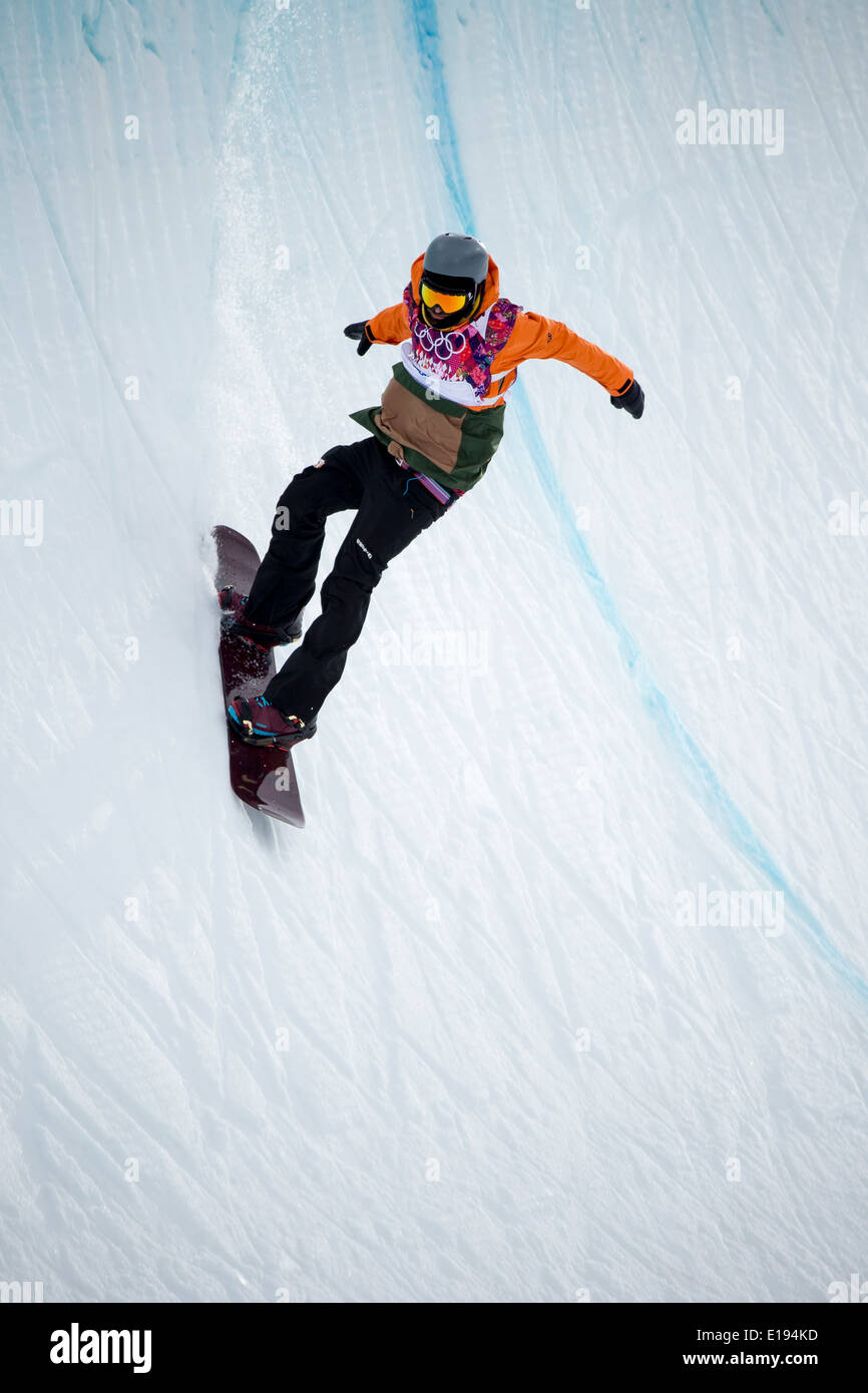 Dolf Van Der Wal (NED) competing in Men's Snowboard Halfpipe at the Olympic  Winter Games, Sochi 2014 Stock Photo - Alamy