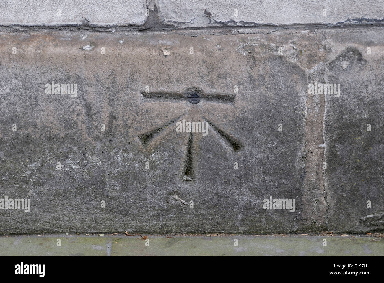 London, England, UK. London, England, UK. Stonemason's marks on the wall of a building in Whitehall Stock Photo